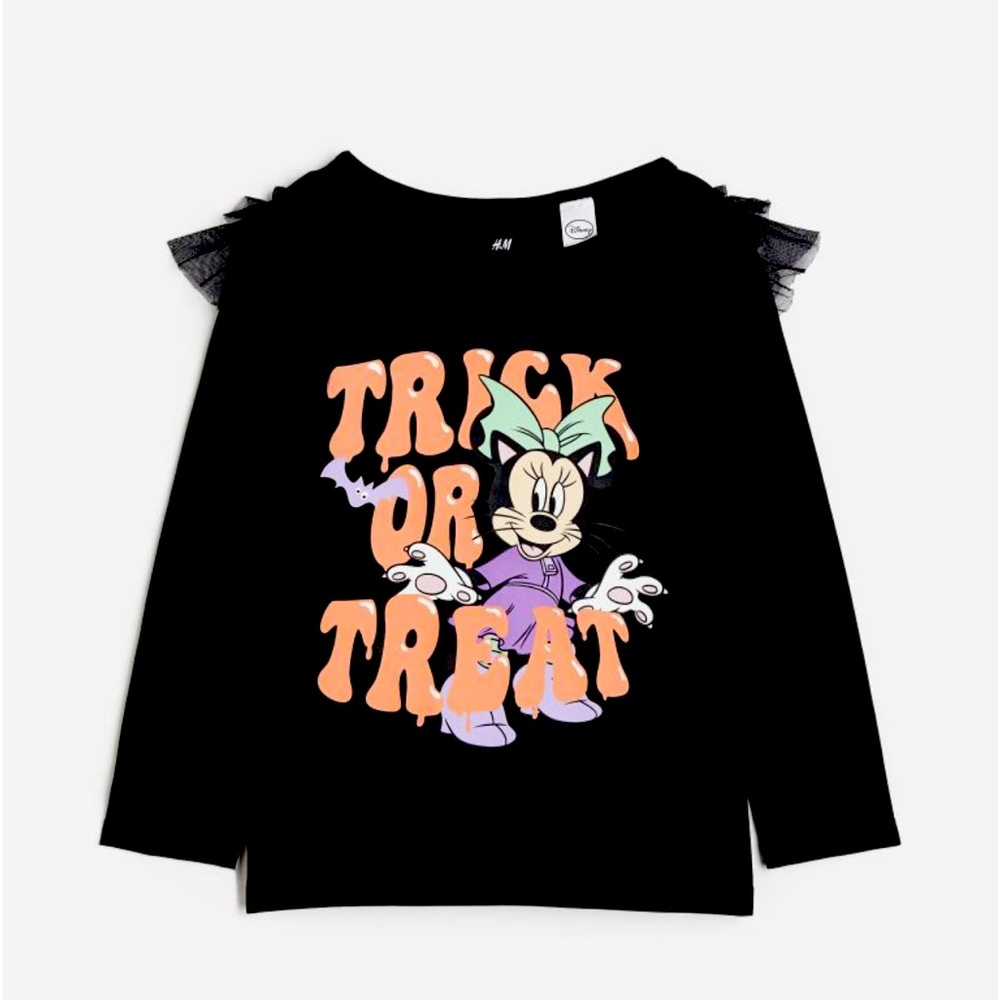 H&M Disney Ruffle Trimmed Printed Top